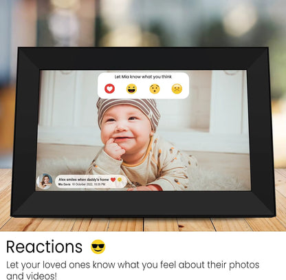 Frameo digitale fotolijst 10,1 inch 32 GB / 64 GB Smart WiFi digitale fotolijst met 1280x800 IPS HD touchscreen wandmontage