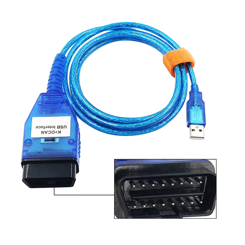 Kwaliteit Kabel voor BMW K DCAN Schakelaar K + DCAN in pa OBD2 Diagnostische Kabel USB Interface 20Pin Kabel OBD2 Diagnose scanner FT232RL
