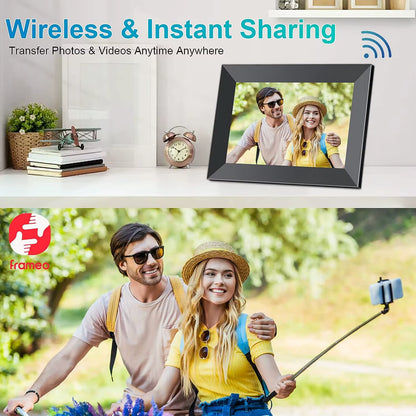 Frameo digitale fotolijst 10,1 inch 32 GB / 64 GB Smart WiFi digitale fotolijst met 1280x800 IPS HD touchscreen wandmontage