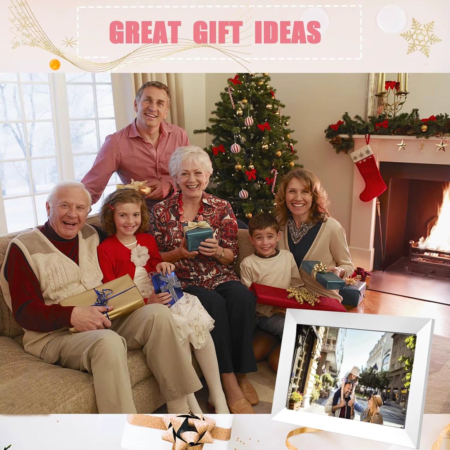 Frameo digitale fotolijst 10,1 inch 32 GB / 64 GB Smart WiFi digitale fotolijst met 1280x800 IPS HD touchscreen wandmontage