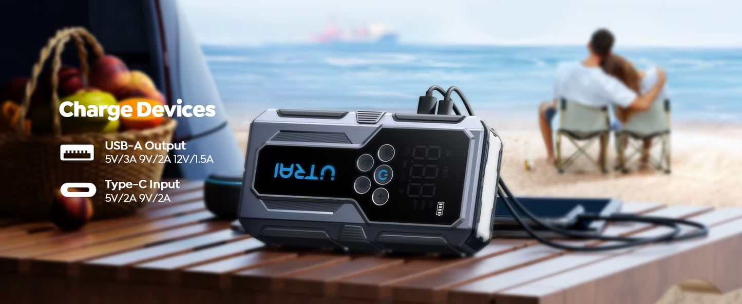 UTRAI 1500A Auto Jump Starter Power Bank Draagbare 150PSI Luchtpomp Auto Batterij Noodversterkers Startapparaat Auto Starter
